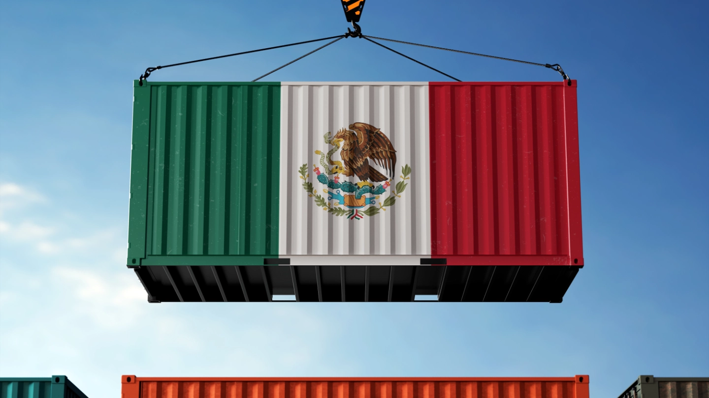 Mexican flag on a container  Mexican flag on a container