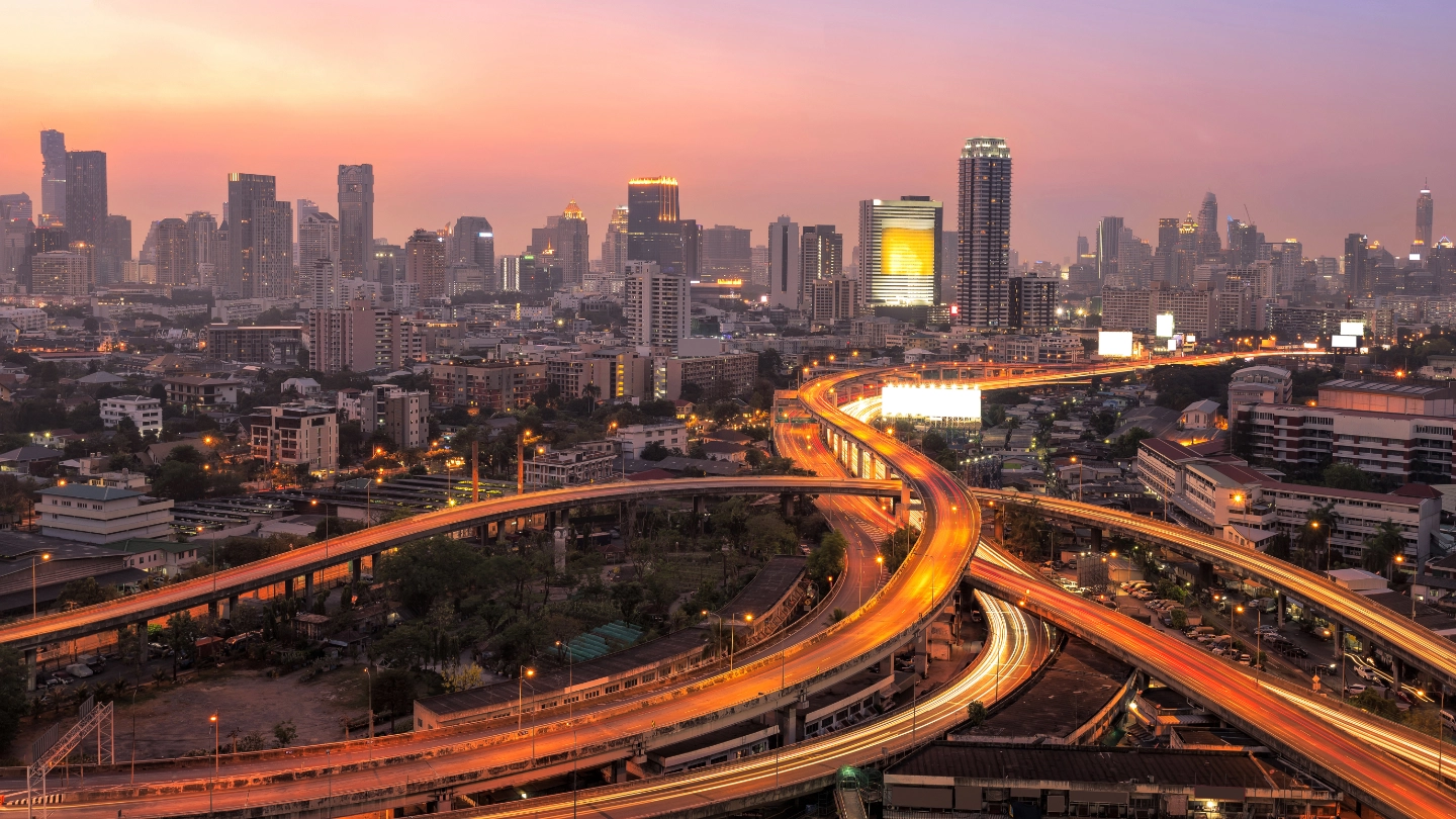 Singapore skyline evening Singapore skyline evening